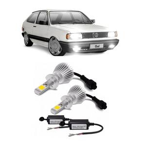 Kit lâmpada super led 6000k farol de milha gol quadrado 1987