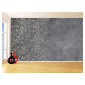 Papel De Parede 3D Concreto Queimado Risco Bege 3,5M Kkt111