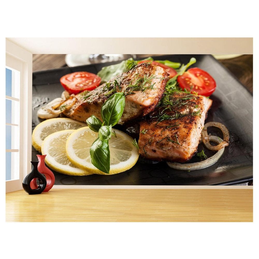 Papel De Parede Alimentos Carne Churrasco Bife 3,5M Al301