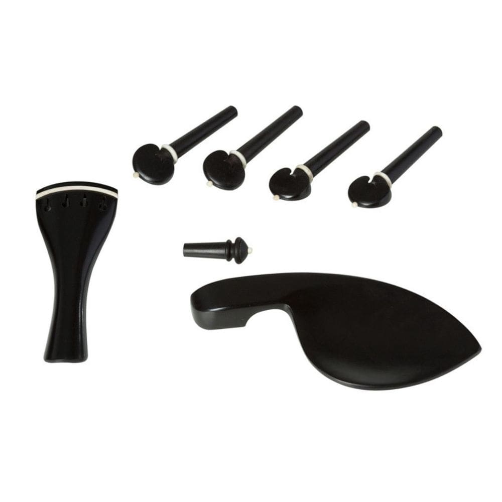 Kit Para Violino 4/4 Ebano Hill 7 Pecas Pino Colar Preto