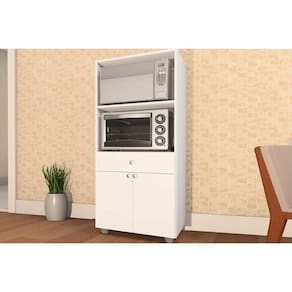 Balcão Multiuso Cozinha Âmbar c/ 2 Portas e 1 Gaveta 70cm Branco - Telasul