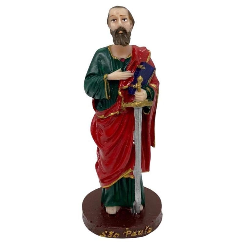 Imagem são paulo apóstolo em resina 13 cm