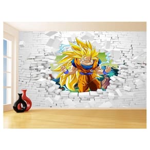Papel De Parede 3D Dragon Ball Goku Vegeta Anime 3,5M Dbz75