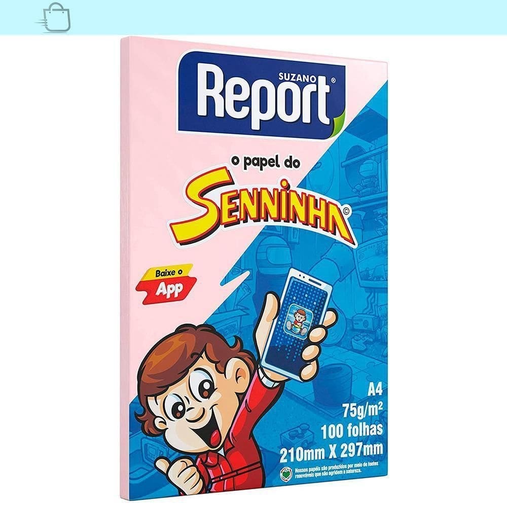 Papel sulfite report a4 75g senninha rosa 100 folhas