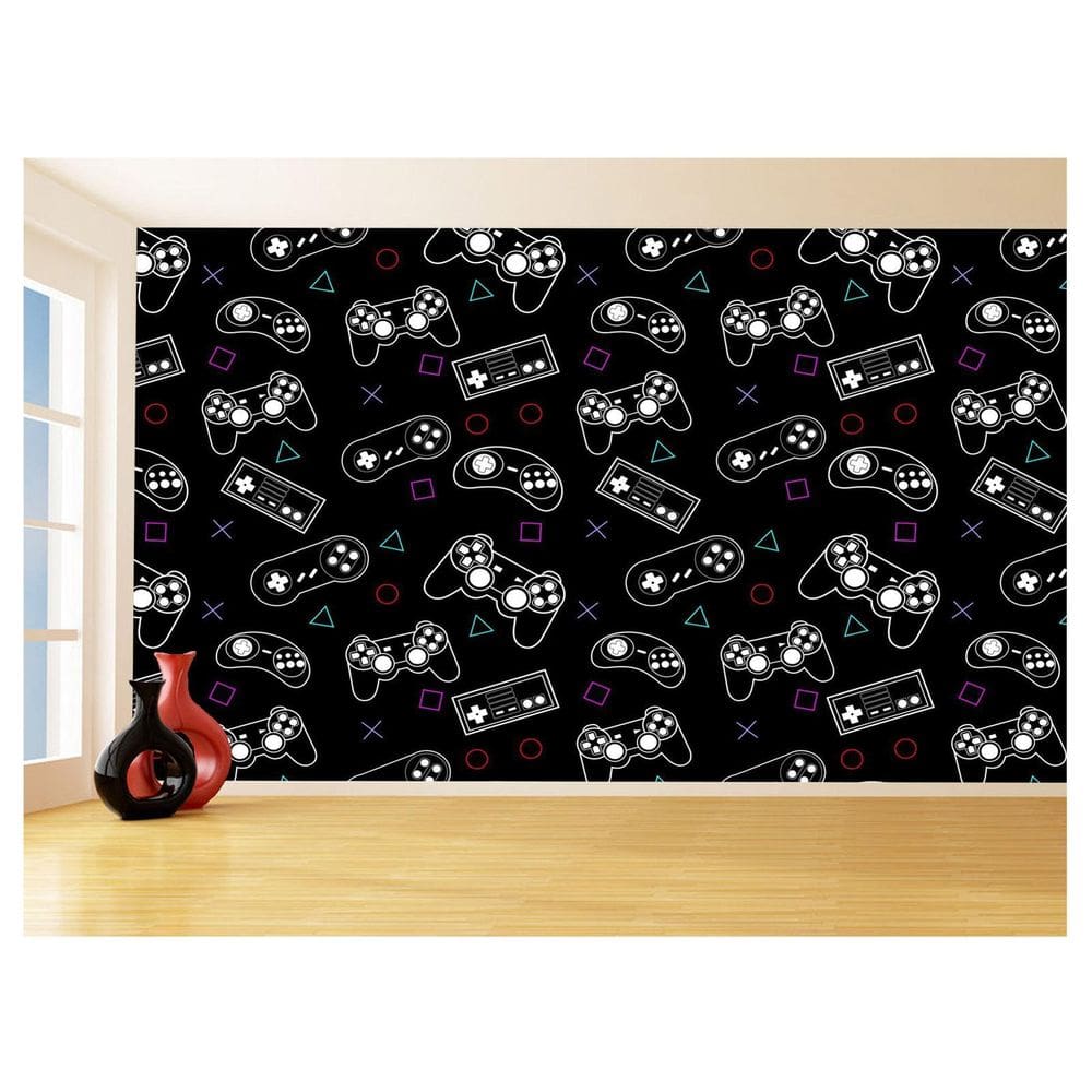 Papel De Parede 3D Infantil Controle Game Jogo 3,5M Azs293