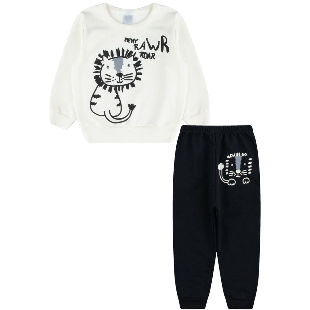 Conjunto Moletom Masculino Bebe infantil felpudo Blusão e calça