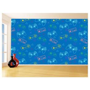 Papel De Parede 3D Infantil Controle Game Jogo 3,5M Azs296