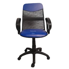 Cadeira diretor tela giratória com faixa - mecanismo relax - braço fixo corano azul