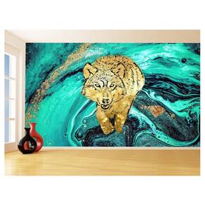 Papel De Parede Animais Pop Art Lobo Colorido 3,5M Pxa585