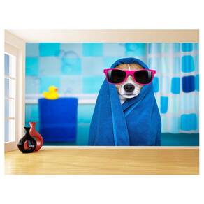 Papel De Parede Animal Cão Petshop Banho Tosa 3,5M Anm387