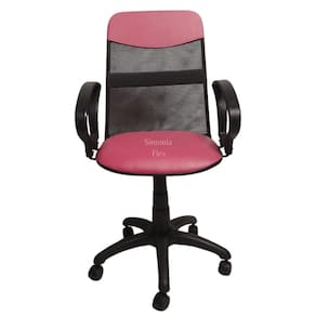 Cadeira diretor tela giratória com faixa - mecanismo relax - braço fixo corano pink