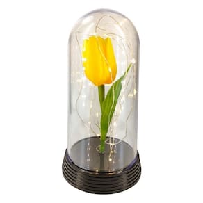 Cúpula com tulipa amarela inspirada no filme a bela e a fera