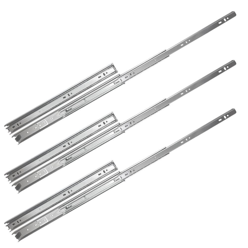 Kit 6 corrediça telescópica 400mm x 35mm 35kg gaveta 3 pares