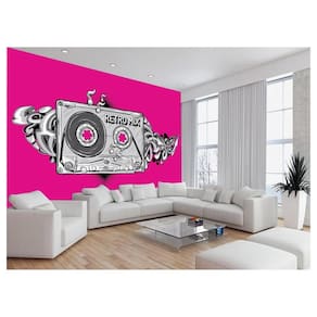 Papel De Parede 3D Musica Fita Retrô Mix Tape 3,5M Mus33