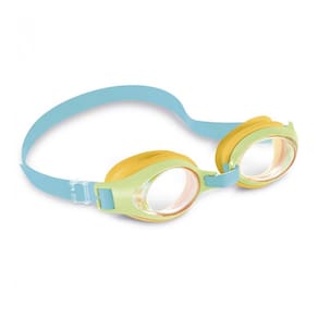 Óculos de Natação Infantil Mergulho Junior Lente Policarbonato Intex Verde/laranja