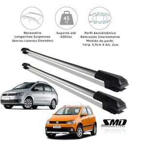 Rack travessa teto vw crossfox spacefox fox xtreme track prata especifico