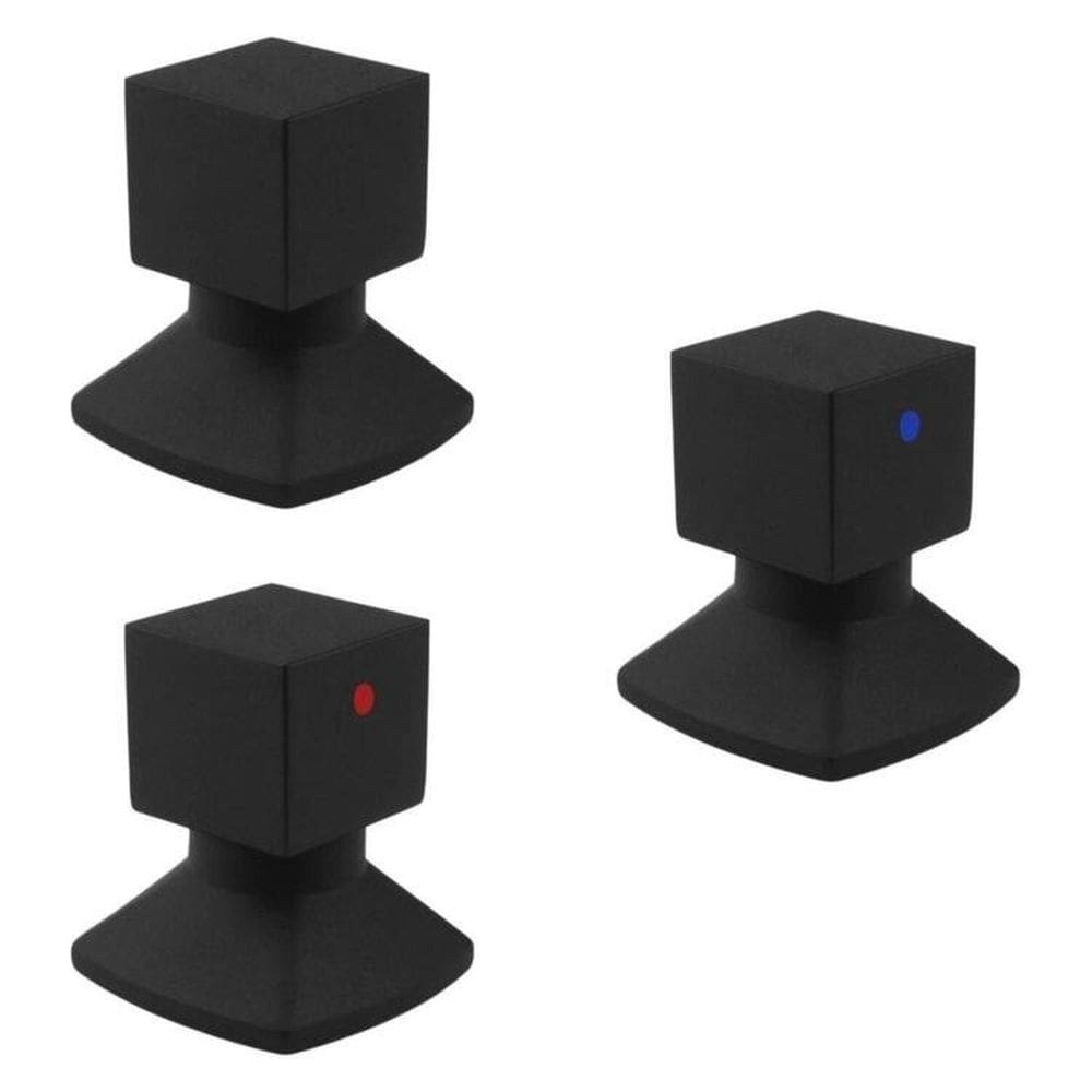 Kit com 3 Acabamentos Para Registro C46 Água Quente/Fria Black BL6246 Ducon Metais Black