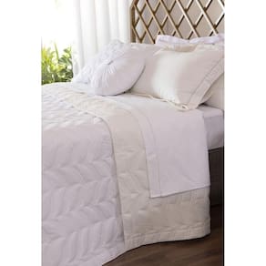 Kit cobre leito santorini queen 3 peças branco palha