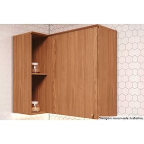 Armário Aéreo p/ Cozinha Requinte Canto Reto c/ 1 Porta 94cm Nature - Henn