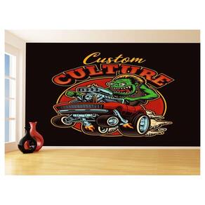 Papel De Parede 3D Carro Antigo Hot Rod Cultura 3,5M Cxr111