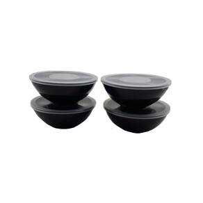 10 potes redondo com tampa marmita sobremesa 600 ml preto