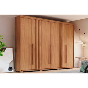 Guarda Roupa Casal 6 Portas e 4 Gavetas c/ Pés Norton Nature - Henn