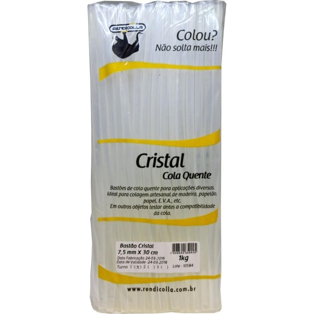 Cola Quente Refil Fina 1 Kg. Cristal 7,5X30Cm.