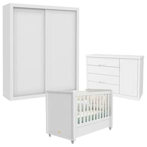 Quarto de Bebê 2 Portas Tutto New Branco Acetinado - Matic