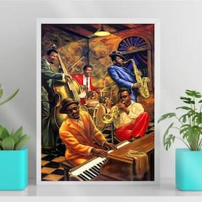 Quadro Decorativo Jazz Band New Orleans 33X24Cm