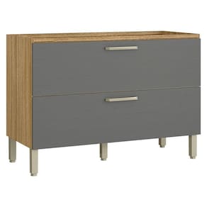 Balcão de Pia Ametista 1 Porta Basculante 1 Gaveta 120 cm Freijó Gris - Kits Paraná