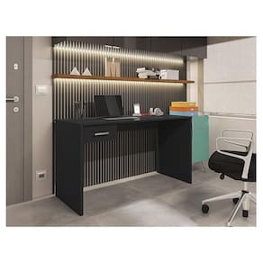 Mesa para Computador Ambiente Gávea com Gaveta Preto Trama - Móveis Leão