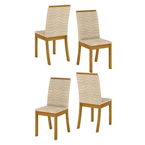 Cadeira para Mesa de Jantar Dina Kit 04 Peças Linho – Henn