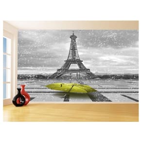 Papel De Parede Paris Eiffel Guarda Chuva Céu 3,5M Ncd307