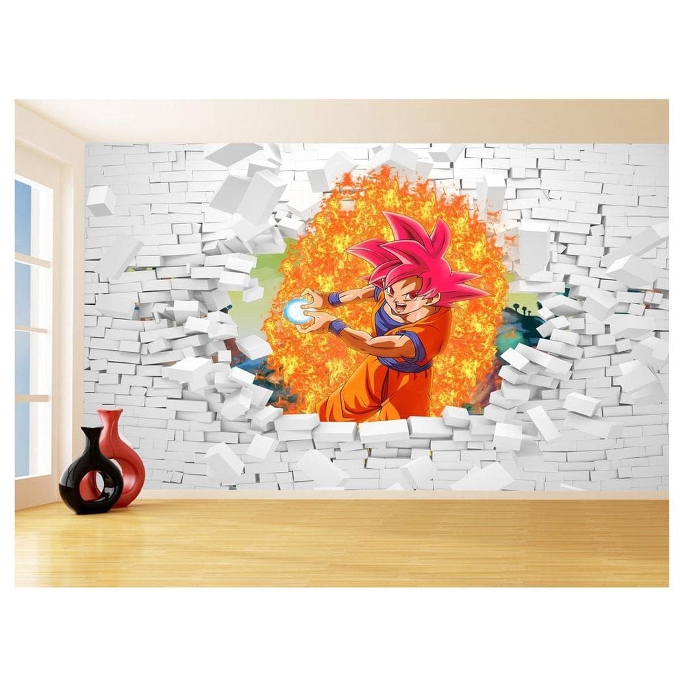 Papel De Parede 3D Dragon Ball Goku Vegeta Anime 3,5M Dbz60