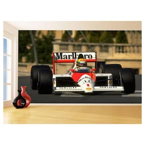 Papel De Parede 3D Carro F1 Mclaren Mp4/4 Senna 3,5M Cxr132
