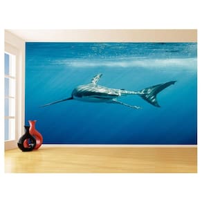 Papel De Parede 3D Fundo Do Mar Tubarão Branco 3,5M Fm115