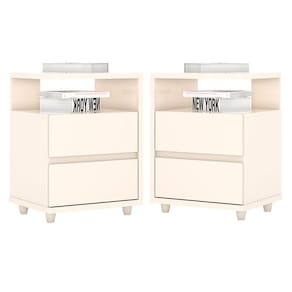 Kit 2 Mesas de Cabeceira Lacy Off White – Henn