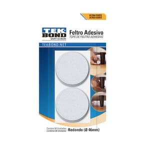 Feltro Protetor Adesivo Redondo Tekbond 46mm Branco