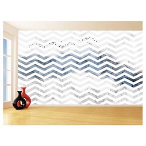 Papel De Parede 3D Sala Chevron Zig Zag Listras 3,5M Zig120