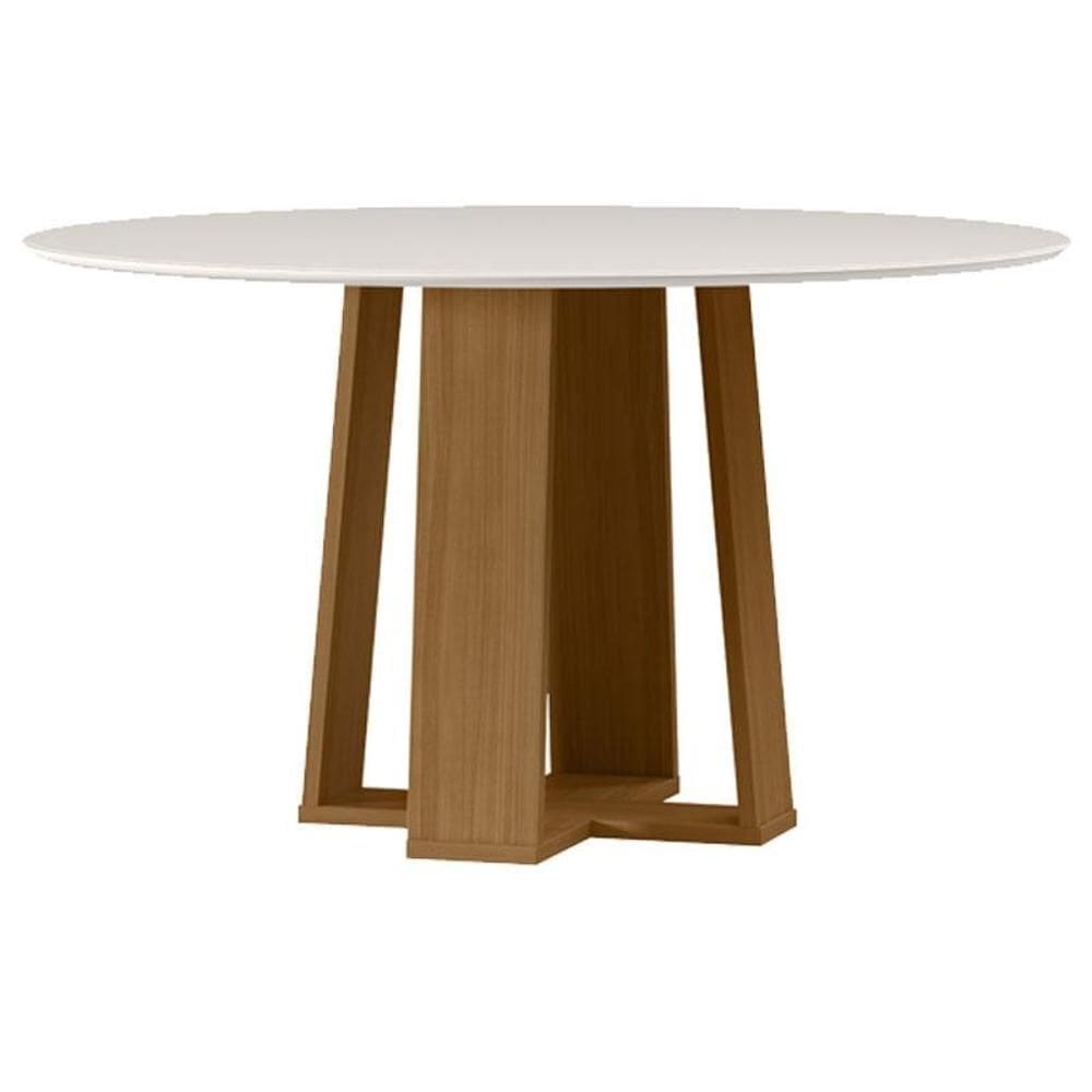 Mesa de Jantar Isabela 135x135 cm com Vidro Ype Off White – New Ceval