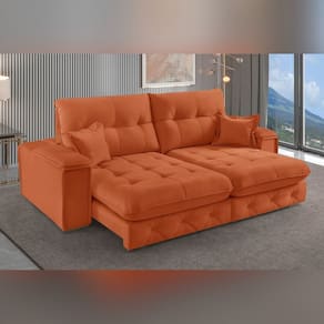 Sofá Retrátil Reclinável 230cm Istambul Yescasa Terracota