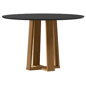 Mesa de Jantar 120 cm Isabela com Vidro Ype Preto – New Ceval