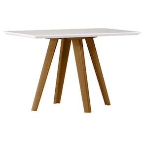 Mesa de Jantar 120x80 cm Mariah com Vidro Ype Off White - New Ceval