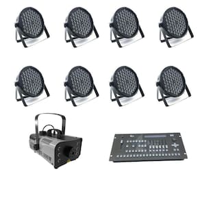 Kit 8 Par Leds + Máquina De Fumaça 1200W + Mesa Pilot