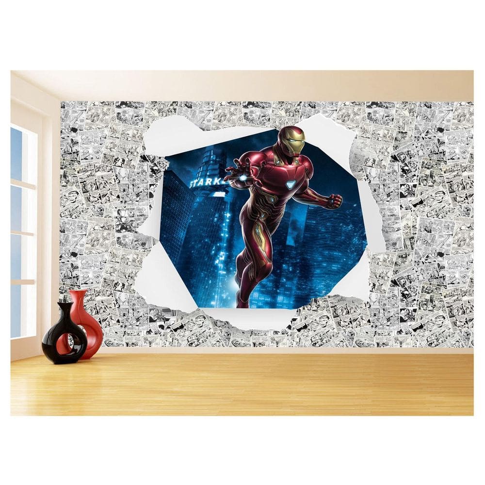 Papel De Parede 3D Heróis Página Quadrinhos Hq 3,5M Nhma218