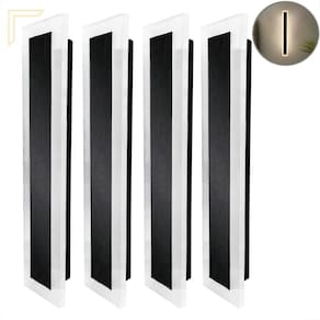 Kit 4 Arandela Externa Preto Borda Luminosa 40 Cm Led Bet02
