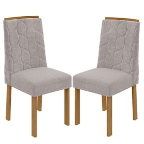 Cadeira para Mesa de Jantar Astrid kit 02 Peças Linho Rústico Amêndoa Clean – Lopas
