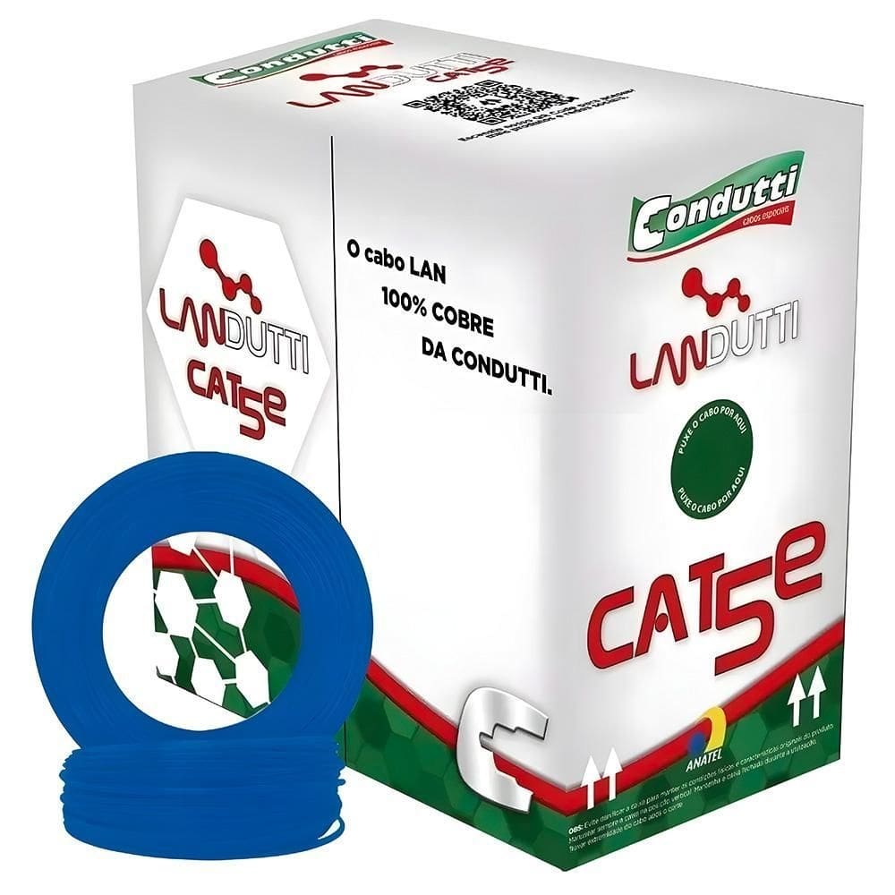 Caixa Cabo Rede Landutti Upt Cat5 100% Cobre,305M,Condutti