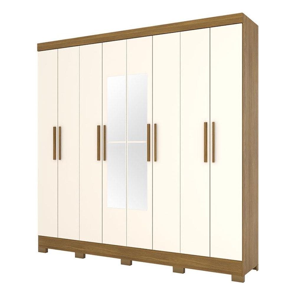 Guarda Roupa Casal B51 Nature Off White com Espelho – Briz Móveis