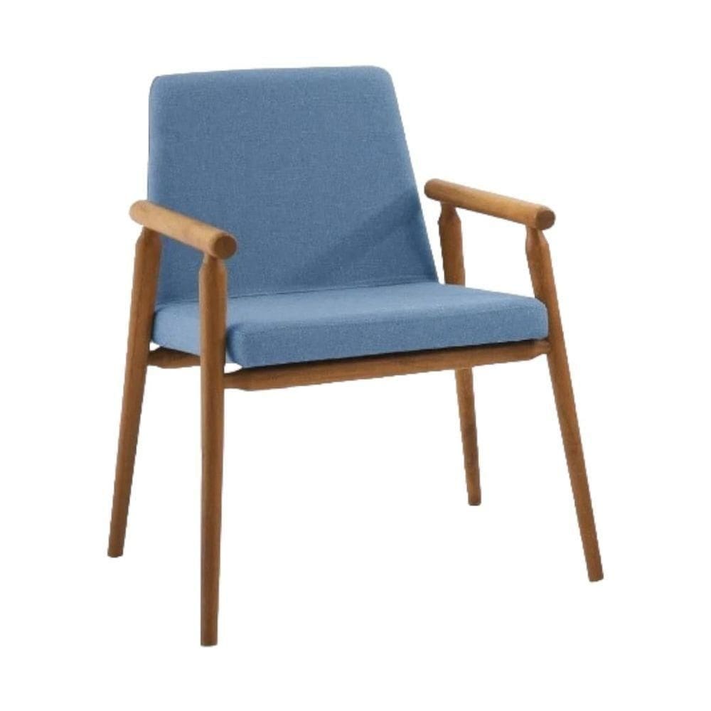 Poltrona Rodrigues Linho Azul Jeans
